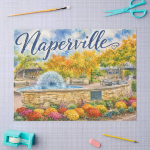 Naperville Illinois Dandelion Fountain Riverwalk Tissue Paper