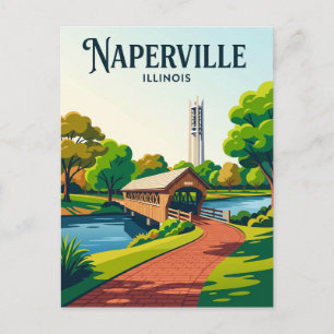 Naperville Riverwalk USA Postcard