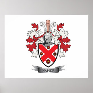 Napier Family Crest Coat of Arms Poster