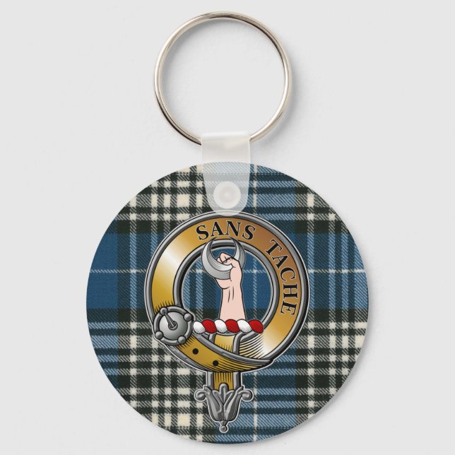 Napier Tartan & Badge Key Ring (Front)