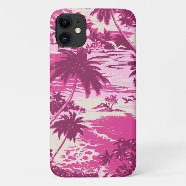 Napili Bay Hawaiian Island Scenic Pink Case-Mate iPhone Case (Back)