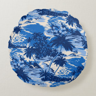 Napili Bay Hawaiian Island Scenic Round Cushion