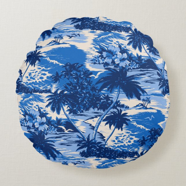 Napili Bay Hawaiian Island Scenic Round Cushion (Front)