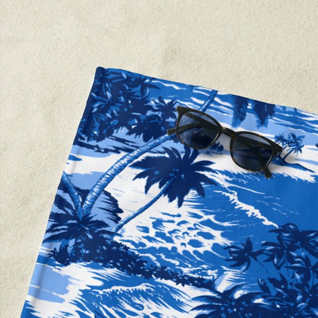 Napili Bay Hawaiian Island Scenic - Royal Blue Beach Towel (In Situ)