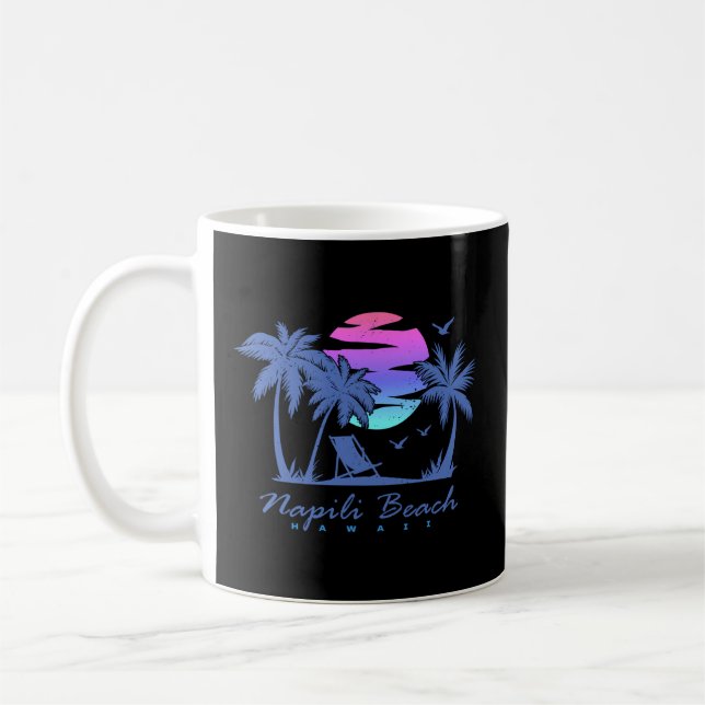 Napili Beach Hawaii Family Vacation Sunset Coffee Mug (Left)