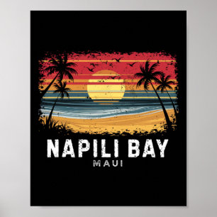 Napili Y Maui Surfboard Beach Poster