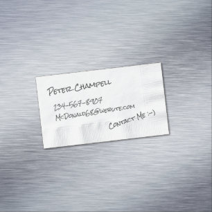 Napkin Calling Magnetic Business Card