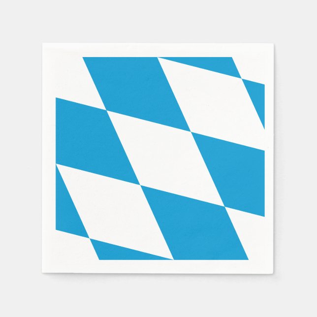 Napkin for Oktoberfest, Bavarian Flag.  (Front)