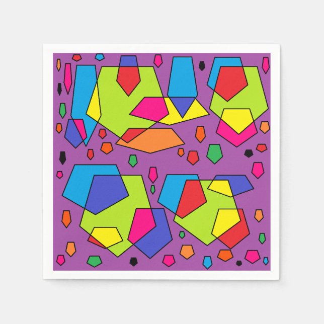 Napkin with chunky design on it multi coloured (Front)