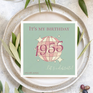Napkins born in 1955 70th birthday table decor