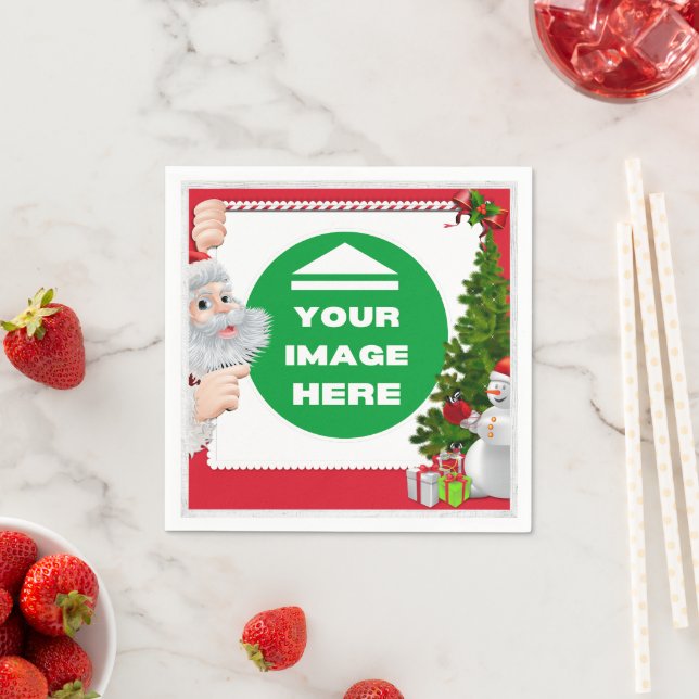 Napkins Christmas- Personalised - Add Image / Text (Insitu)