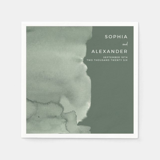 Napkins for a Modern Wedding.  (Front)