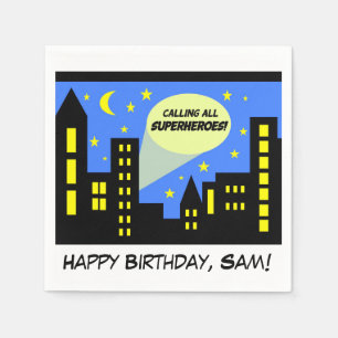 Napkins for superhero birthday super hero