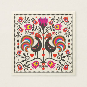 Napkins with roosters
