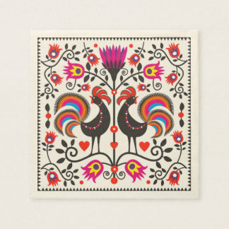 Napkins with roosters