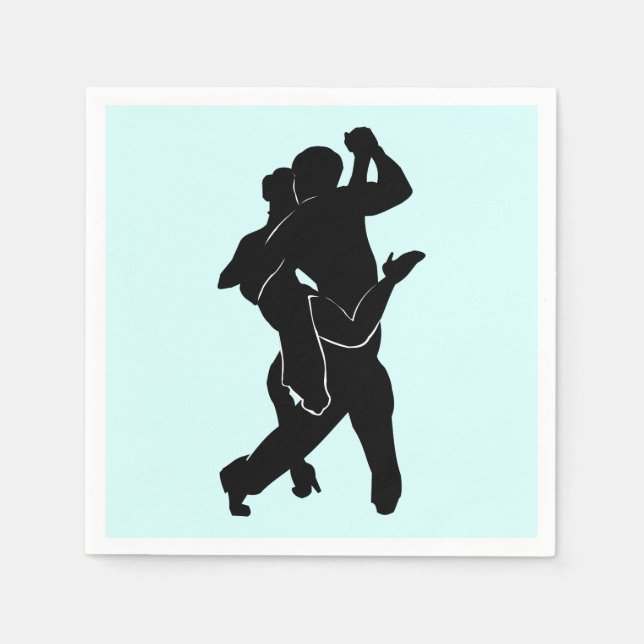  Napkins with Tango Dancers - Custom Colours (Front)