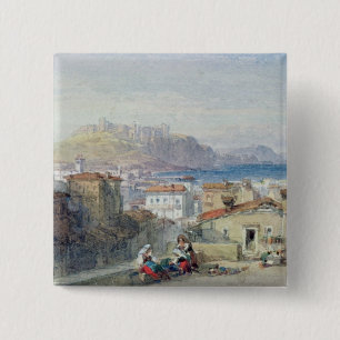 Naples, 19th century; watercolour; 15 cm square badge
