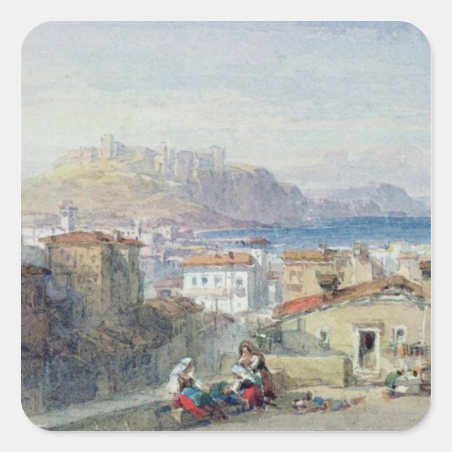Naples, 19th century; watercolour; square sticker (Front)