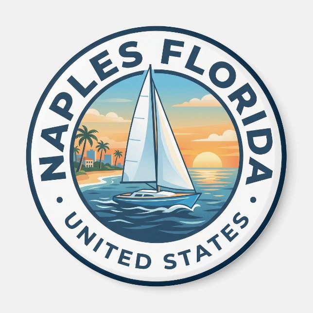 Naples Bay Sailing Area Florida Magnet (Front)