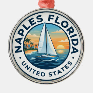Naples Bay Sailing Area Florida Metal Ornament