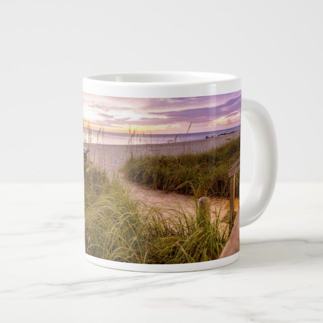 Naples Beach Florida Large Coffee Mug (Front Right)