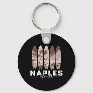 Naples Beach Florida Surfboard Men Women Surfing Key Ring