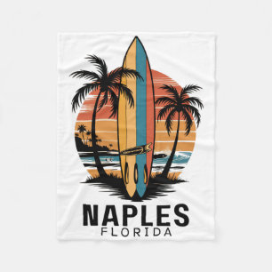 Naples Beach Florida Surfing Surfer _1 Fleece Blanket