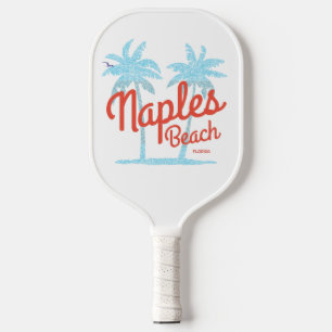 Naples Beach Florida USA Vintage Coral Type Palms Pickleball Paddle