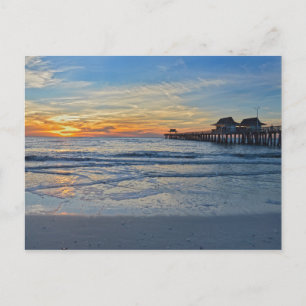 Naples Beach Pier, Florida, at Sunset Postcard