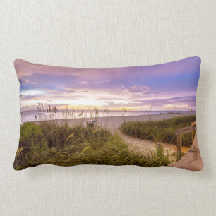 Naples Beach Shore and Calm Ocean   Florida Lumbar Cushion