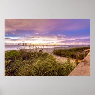 Naples Beach Shore and Calm Ocean   Florida Poster