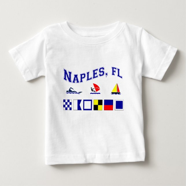 Naples, FL w/ Maritime Flags Baby T-Shirt (Front)