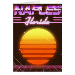 Naples Florida 1980s travel poster
