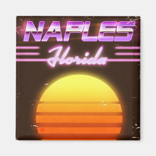 Naples Florida 1980s travel poster Magnet