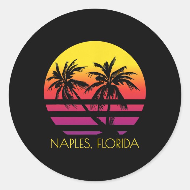 Naples Florida  Classic Round Sticker (Front)