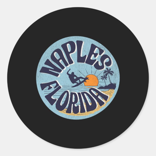 Naples Florida  Classic Round Sticker (Front)