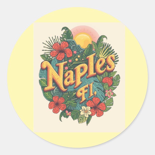 Naples florida dreaming  classic round sticker (Front)