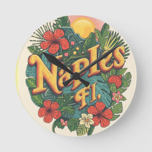 Naples florida dreaming round clock