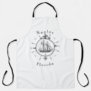 Naples Florida Nautical Sailing Compass Sailboat Apron
