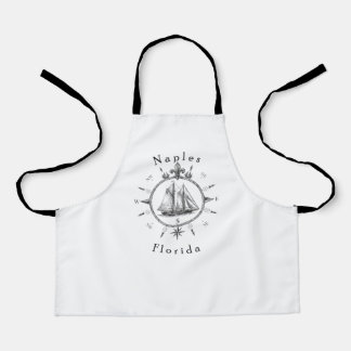 Naples Florida Nautical Sailing Compass Sailboat Apron
