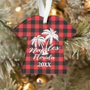 Naples Florida Palm Trees Beach Personalized Ornament