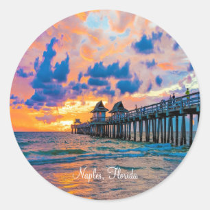 Naples, Florida scenic landscape Classic Round Sticker