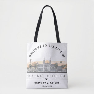 Naples Florida Skyline – Custom Wedding favour Tote Bag