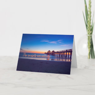 Naples, Florida Sunset by the Naples Pier Blank Card