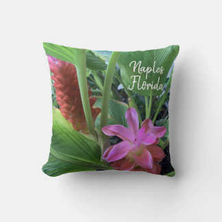 Naples Florida Tropical Flowers Cushion