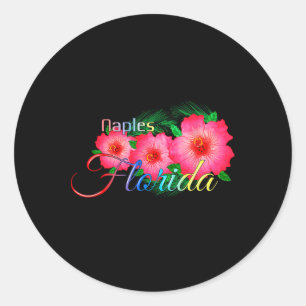 Naples Florida Tropical Flowers Family Vacation Classic Round Sticker