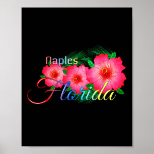 Naples Florida Tropical Flowers Family Vacation Poster