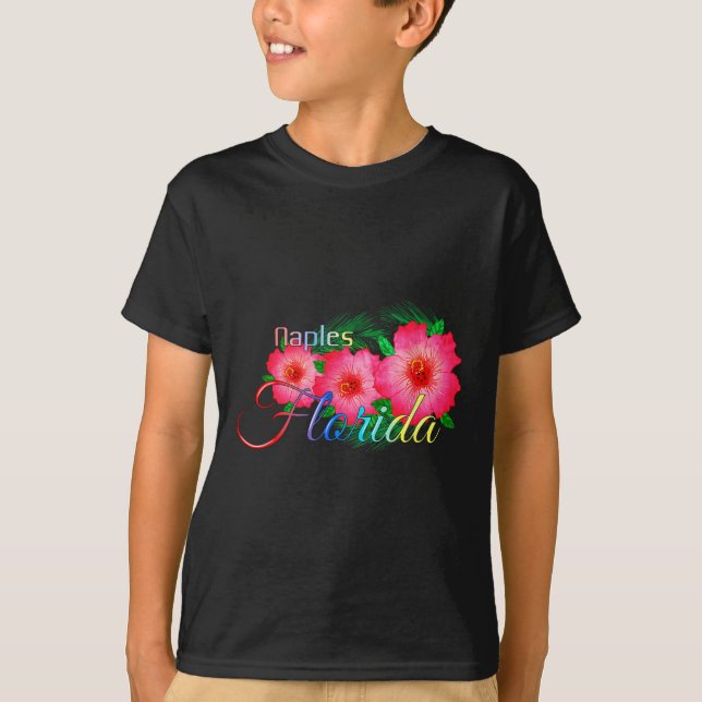 Naples Florida Tropical Flowers Family Vacation  T-Shirt (Front)