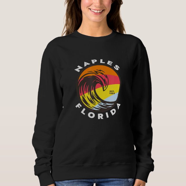 Naples Florida Vacation Souvenir Colourful Ocean W Sweatshirt (Front)