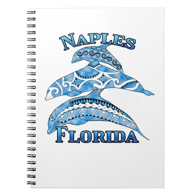 Naples Florida Vacation Tribal Dolphins Notebook (Front)